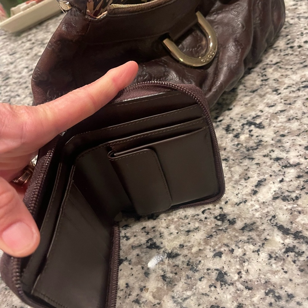 Gucci Dark Brown Leather Shoulder Bag and Wallet - Picture 10 of 16